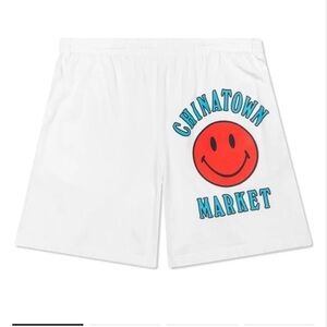 Chinatown Market Unisex Smiley Multi Sweat Short in white